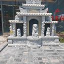 泰安芝麻白中国黑石材套墓 花岗岩墓碑
