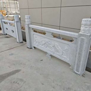 泰安芝麻白河道栏杆 石材栏杆