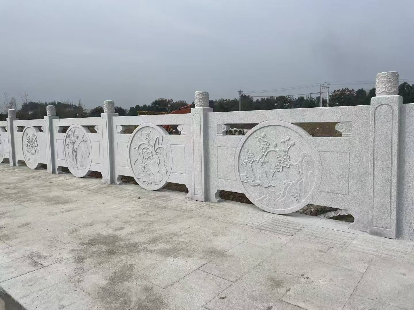 泰安芝麻白河道栏杆 石材栏杆